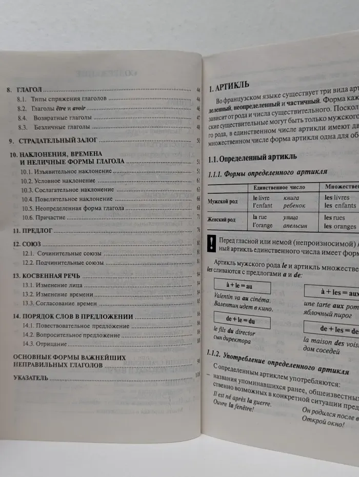 Краткая грамматика французского языка