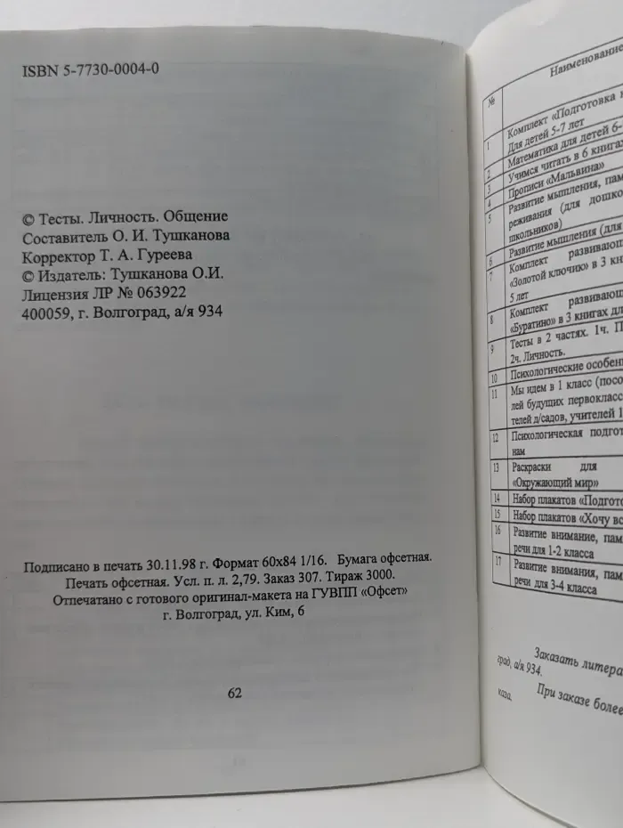 Тесты. Личность. Общение