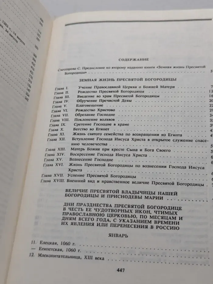 Земная жизнь Пресвятой Богородицы и описание святых чудотворных ее икон