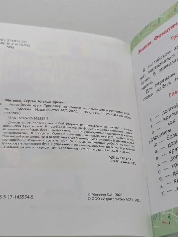 Учимся на одни пятерки. Английский язык. Тренажер по чтению и письму для начальной школы