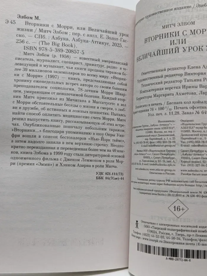 The Big Book. Вторники с Морри, или величайший урок жизни