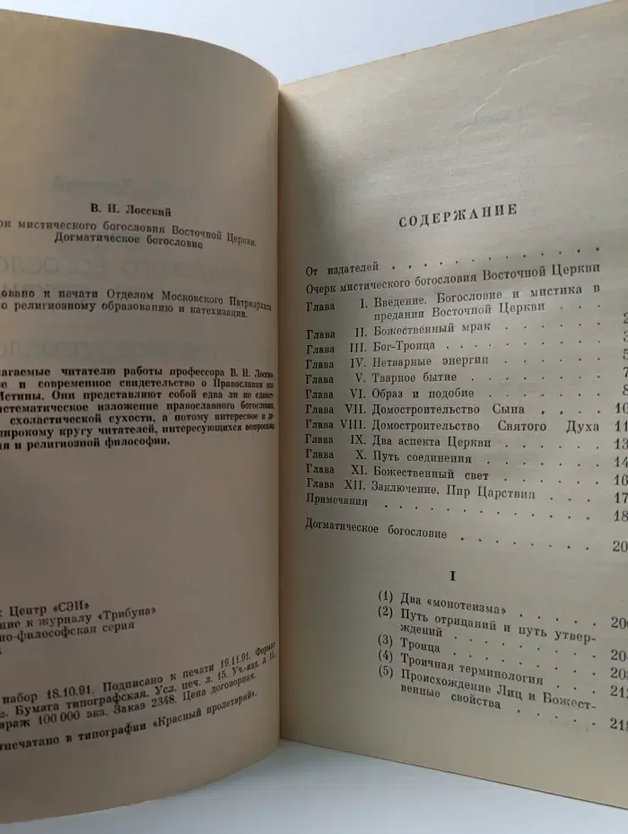 Очерк мистического богословия Восточной церкви. Догматическое богословие