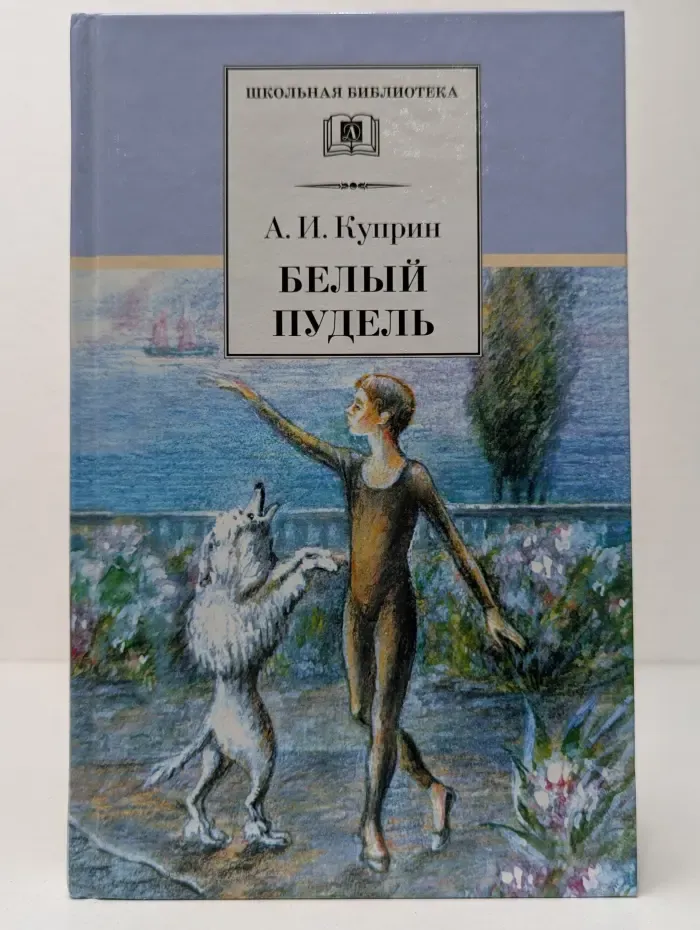 Школьная библиотека. Белый пудель