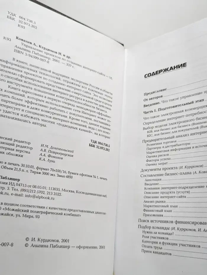 Управление проектом по созданию интернет-сайта