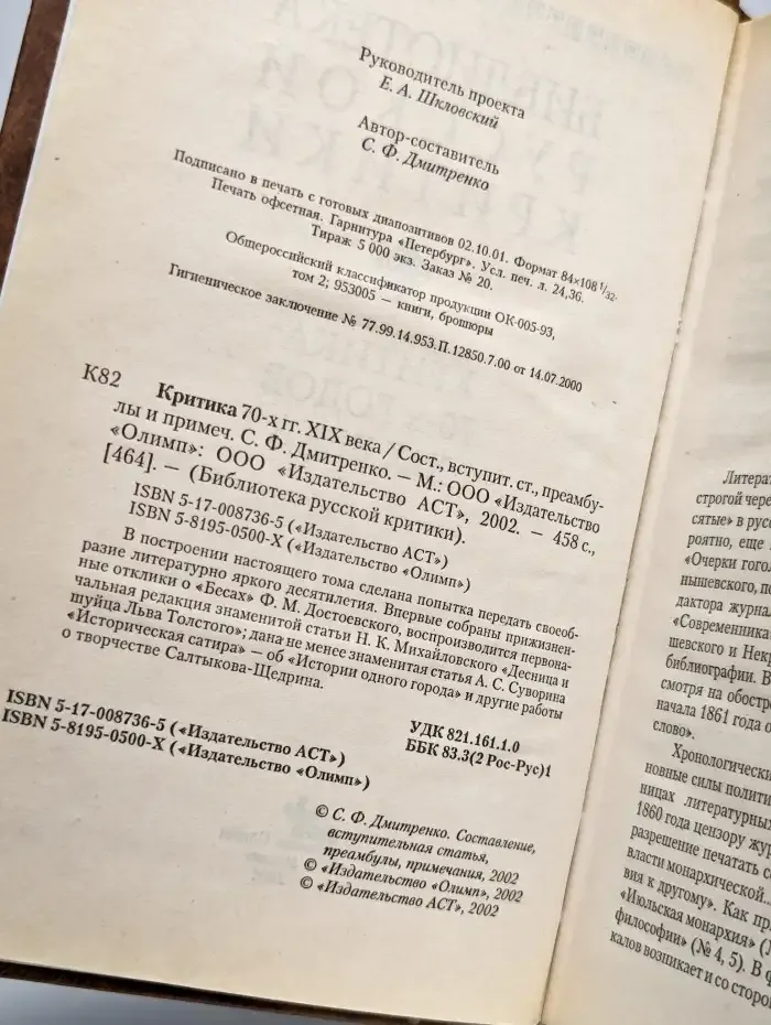 Критика 70-х годов XIX века