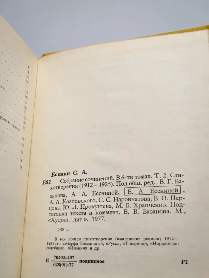 С. А. Есенин. Собрание сочинений в шести томах. Том 2