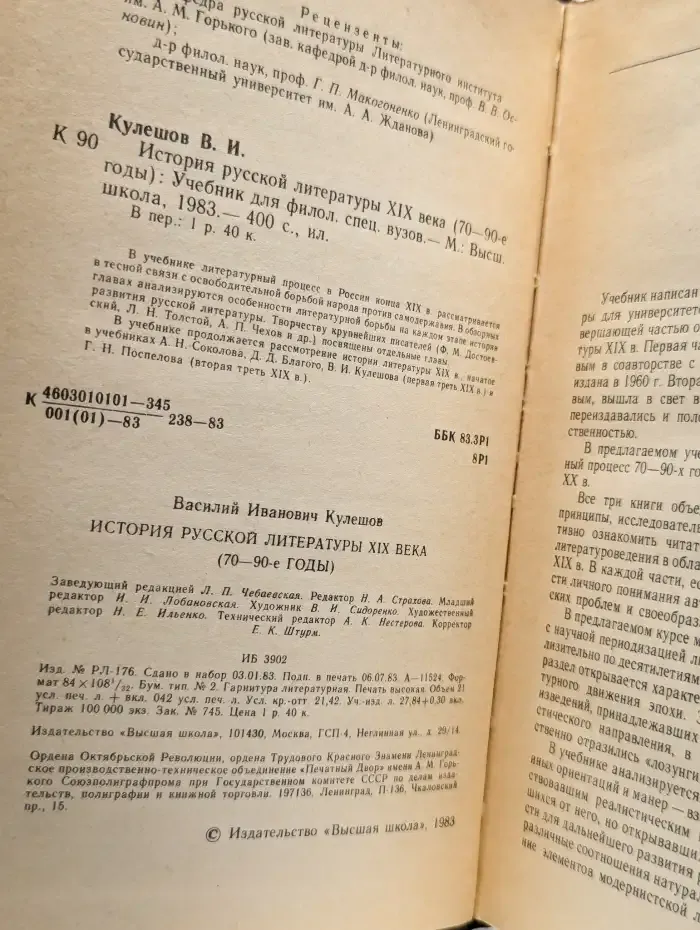 История русской литературы XIX века (70-90-е годы)