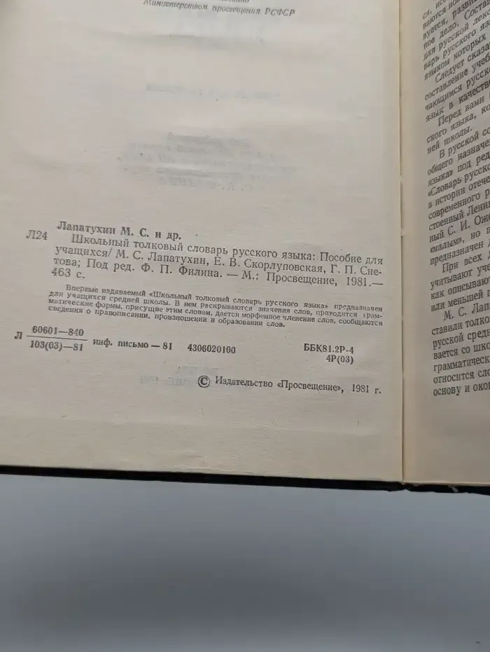 Школьный толковый словарь русского языка