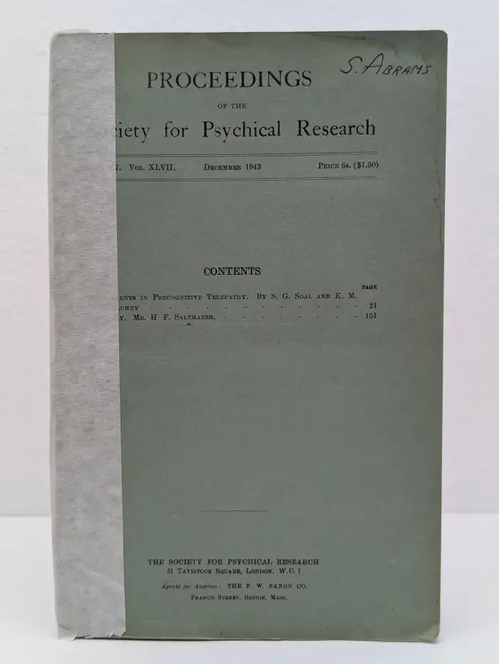 Proceedings of the Society for Psychical Research
