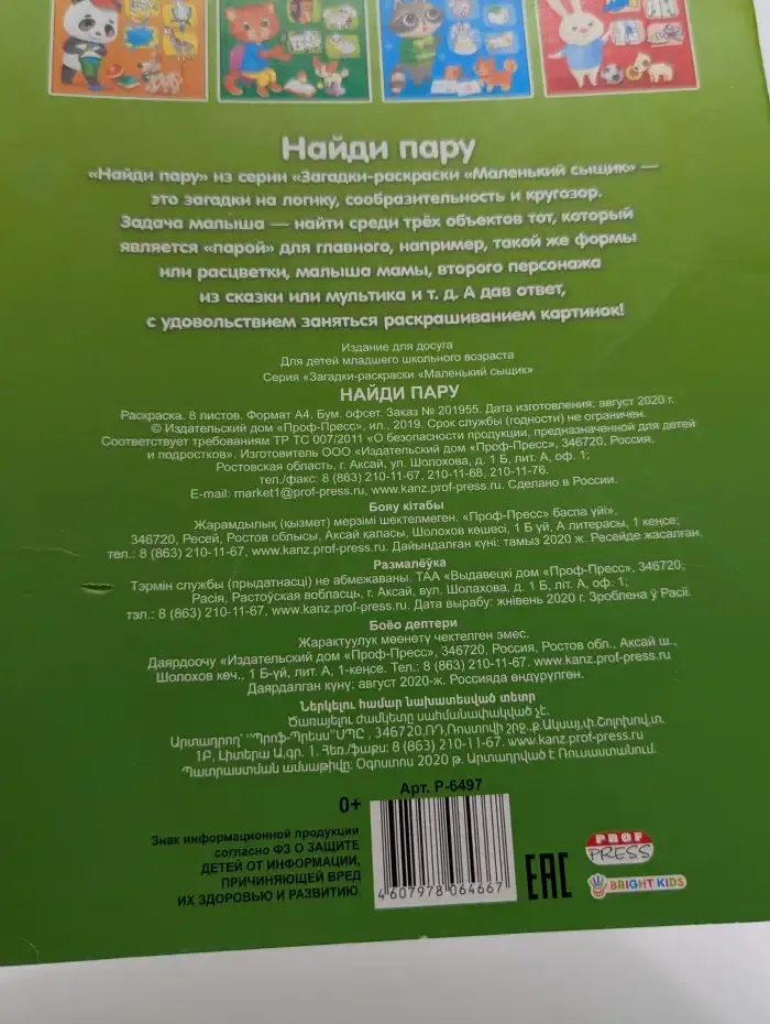 Маленький сыщик. Найди пару