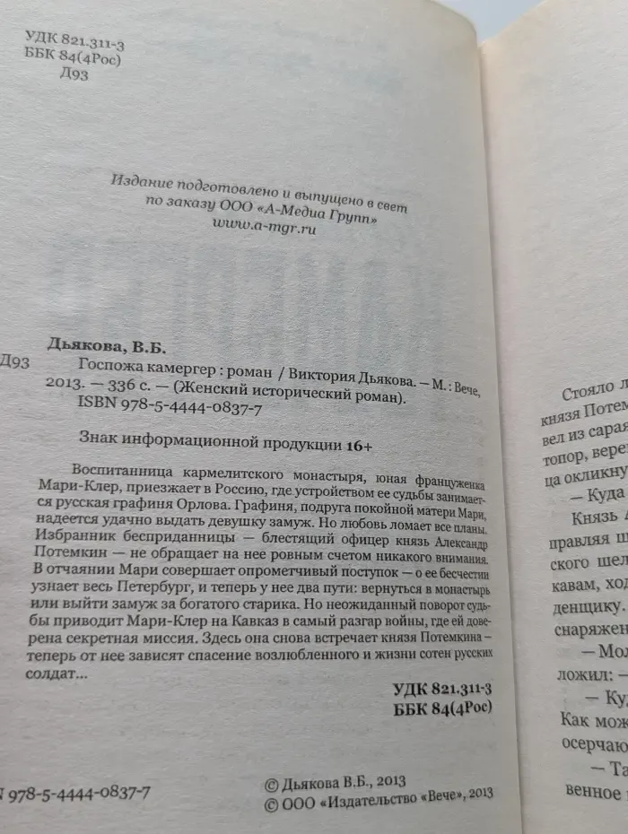 Женский исторический роман. Госпожа камергёр